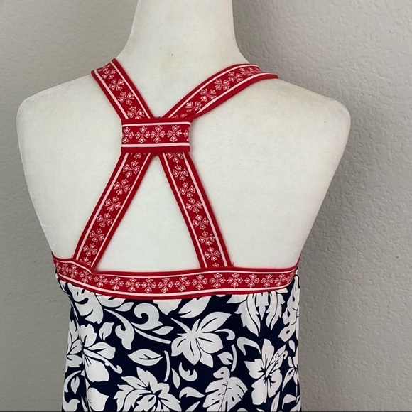 Max Studio Navy & White Floral Racer Back Dress Stretch Small NWT - Picture 9 of 12